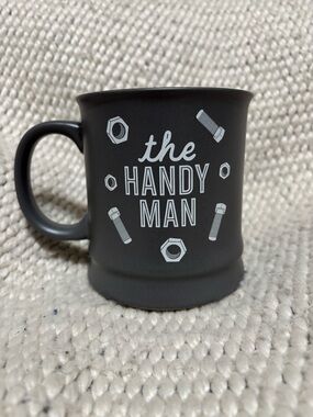 The Handy Man grey & white Ceramic Mug. New without tags. Such a cute gift!